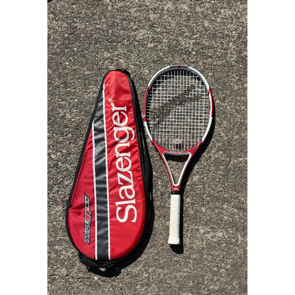 Slazenger Type NX Two Tennis Racquet 100 sq in Nanocarbon Red White with Case